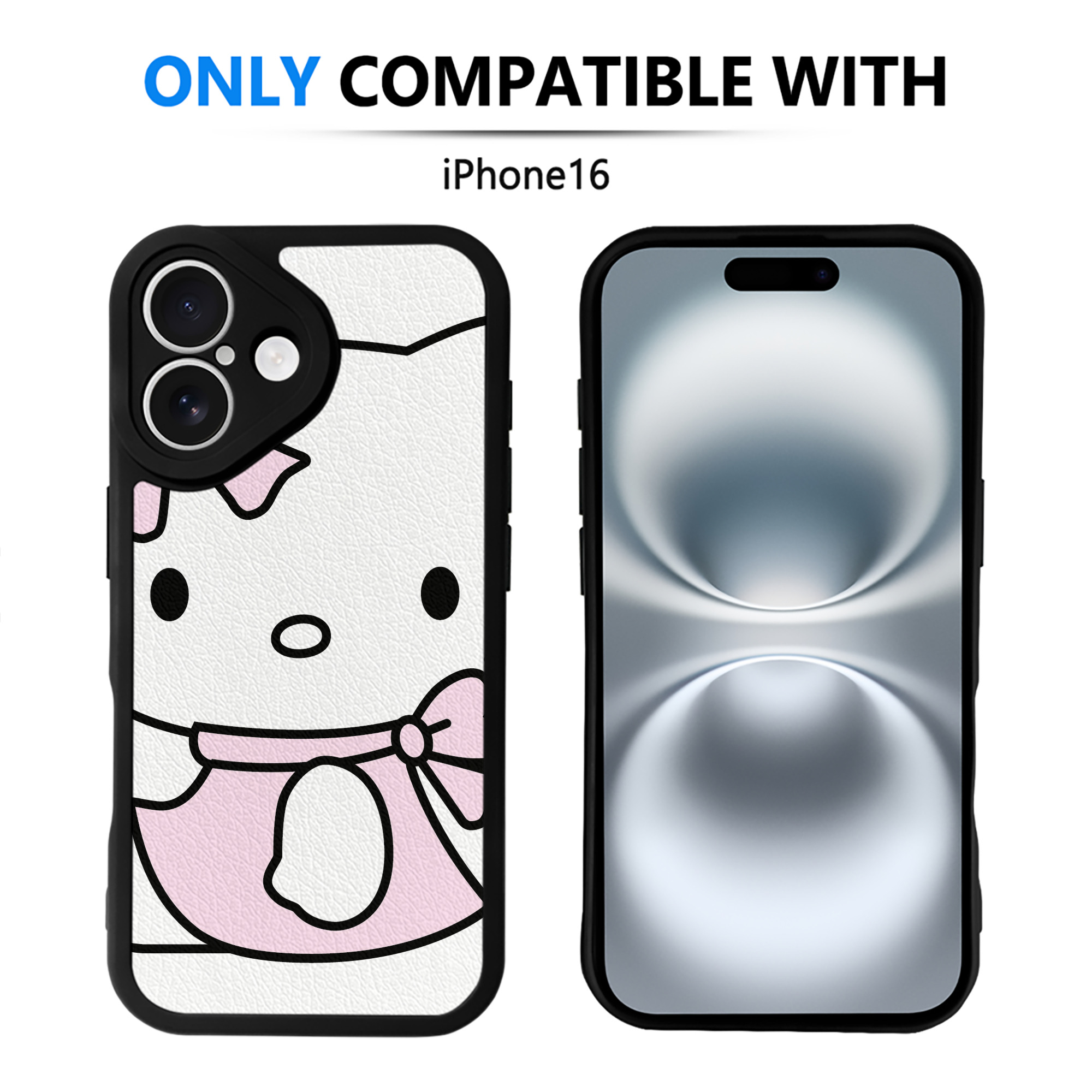 （画像用） Hello Kitty ハローキティ 【iPhone 16シリーズ対応】シリコンスマホケース（レザー調） 材質：シリコン
